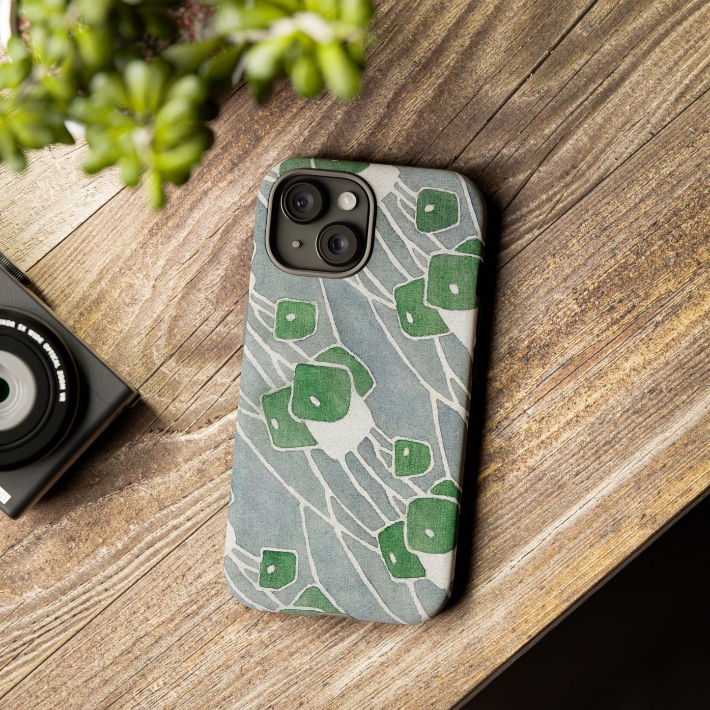 Casezest Mobile Phone Case for Overbeck Green Geometric Design
