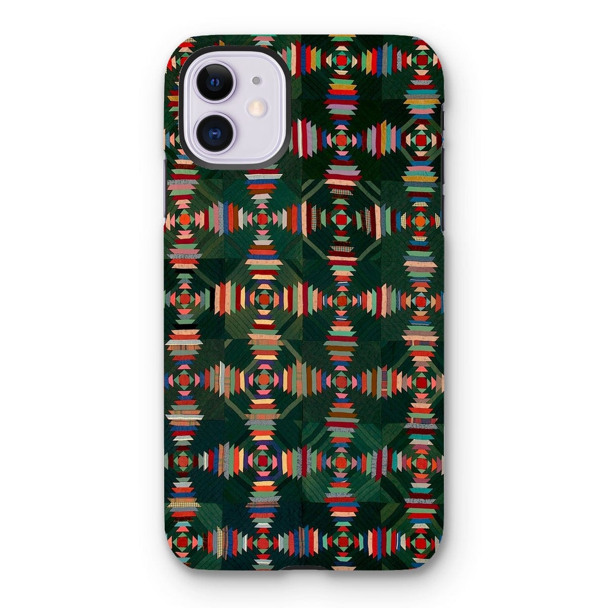 Casezest Mobile Phone Case for iPhone 11 / Gloss Green Woven Quilt Design