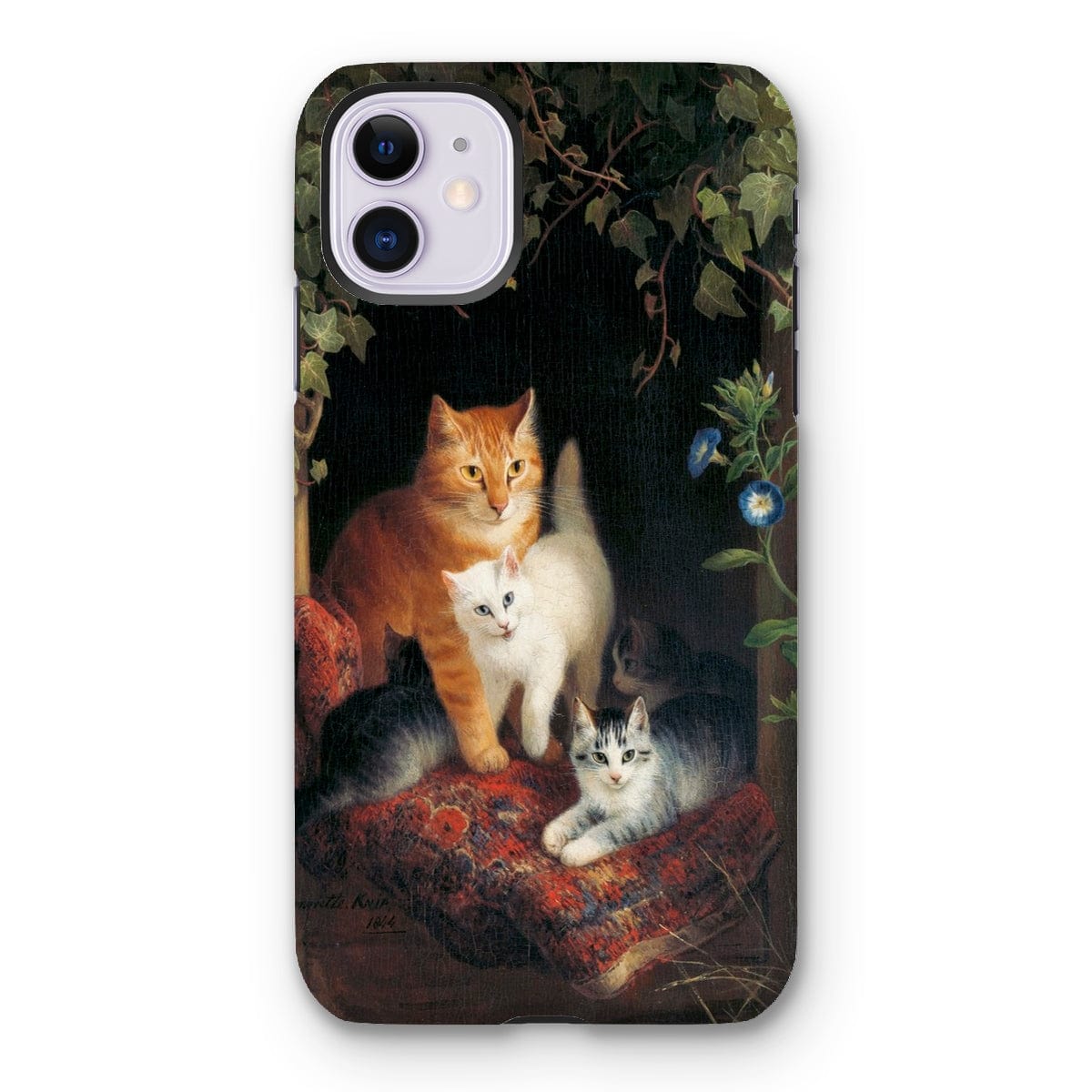 Casezest Mobile Phone Case for iPhone 11 / Gloss Ronner Cat with Kittens Design