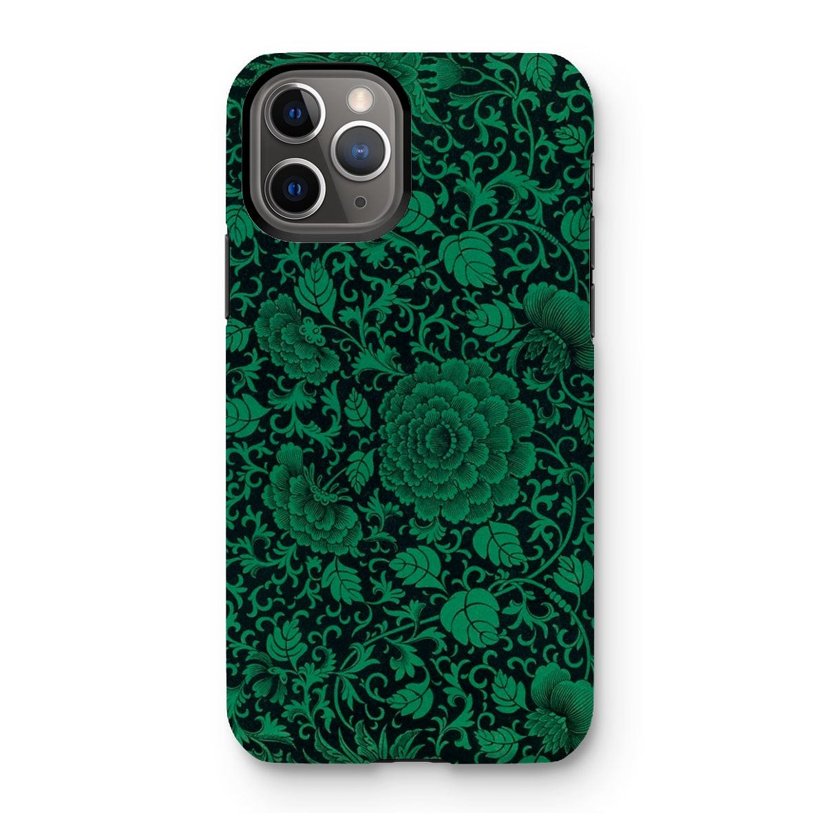 Casezest Mobile Phone Case for iPhone 11 Pro / Gloss Black Green Floral Design