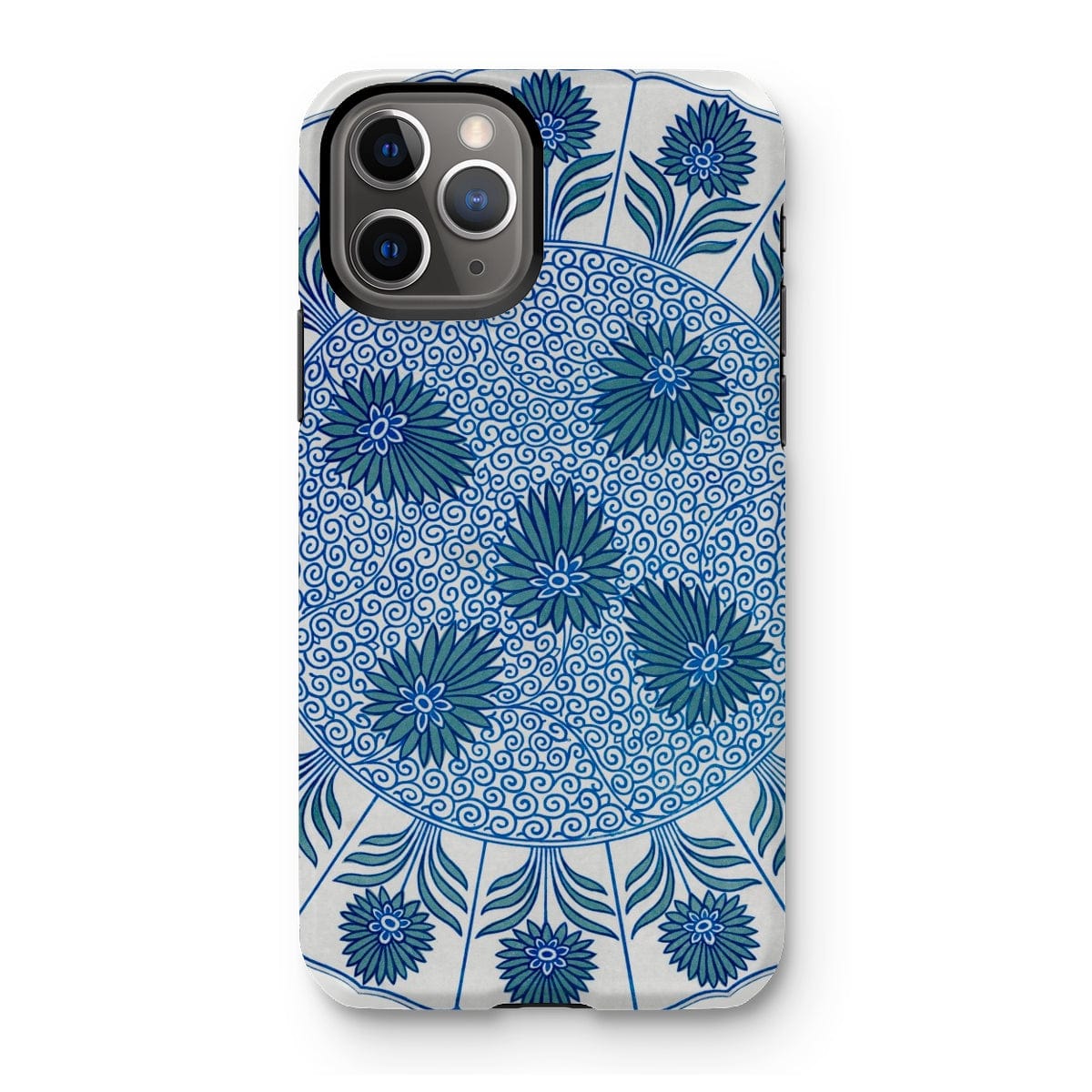 Casezest Mobile Phone Case for iPhone 11 Pro / Gloss Circular Blue Botanical Design