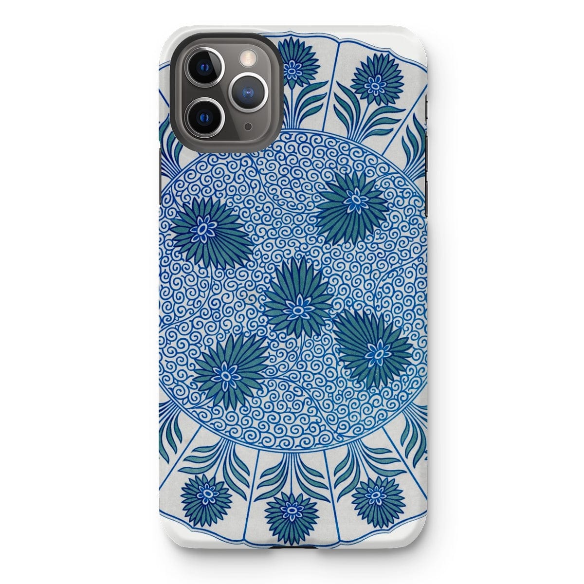 Casezest Mobile Phone Case for iPhone 11 Pro Max / Gloss Circular Blue Botanical Design