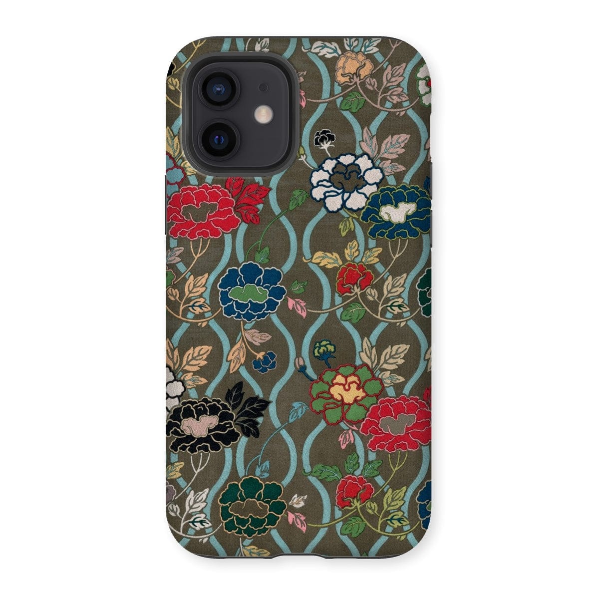 Casezest Mobile Phone Case for iPhone 12 / Gloss Audsley Japanese Flower Wall Design