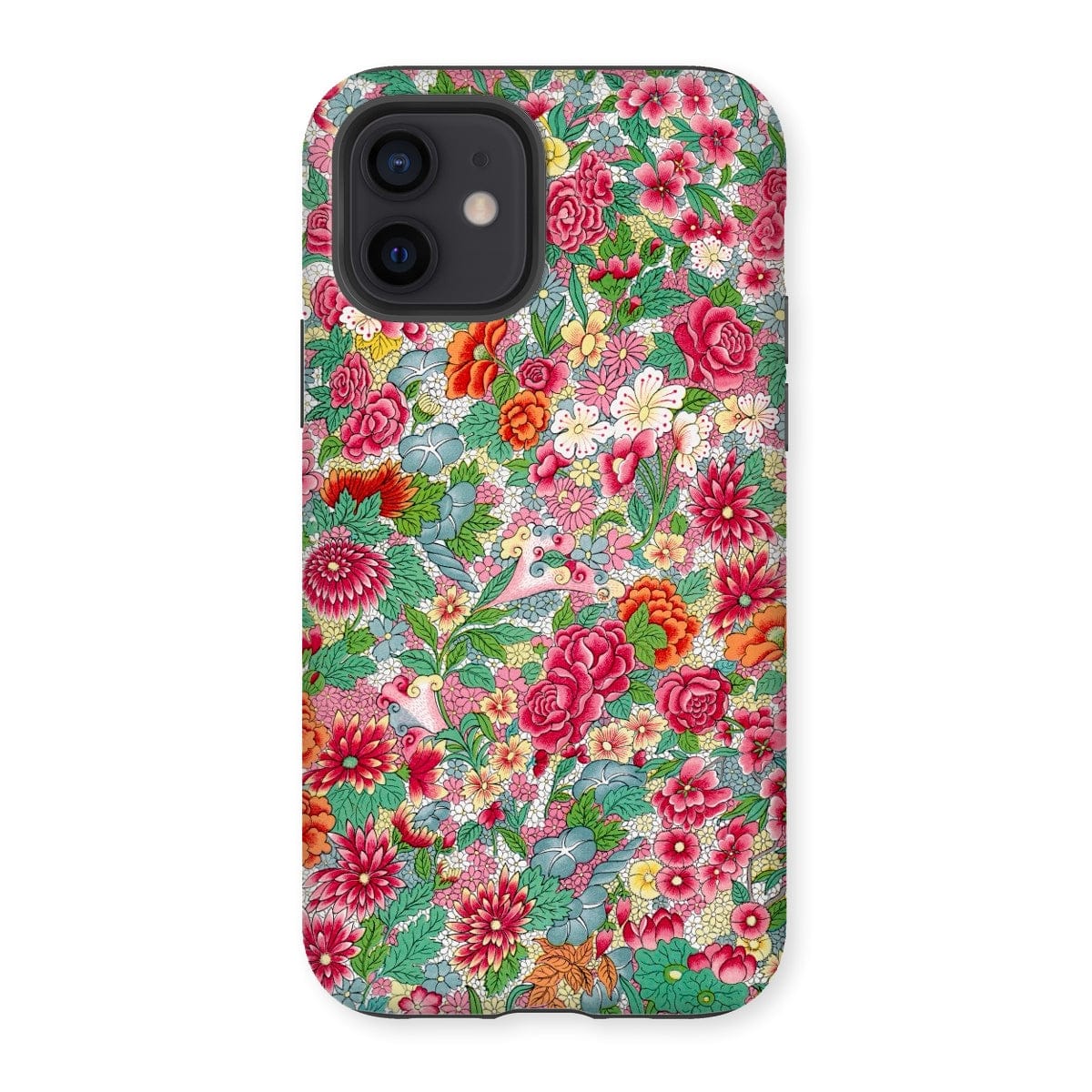 Casezest Mobile Phone Case for iPhone 12 / Gloss Chinese Flower Pattern Design