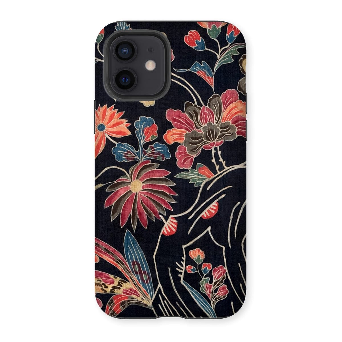 Casezest Mobile Phone Case for iPhone 12 / Gloss Dark Floral Uchikui Design