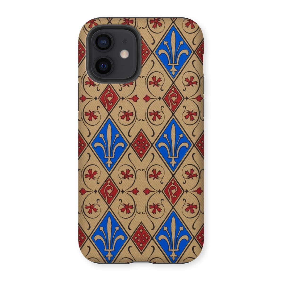 Casezest Mobile Phone Case for iPhone 12 / Gloss Fleur Diamond Tile Design