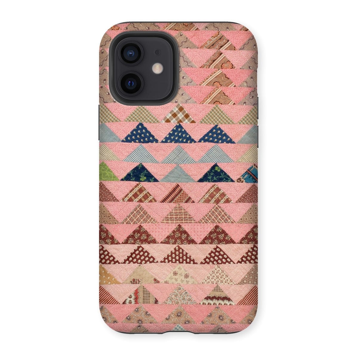 Casezest Mobile Phone Case for iPhone 12 / Gloss Flying Geese Quilt Design