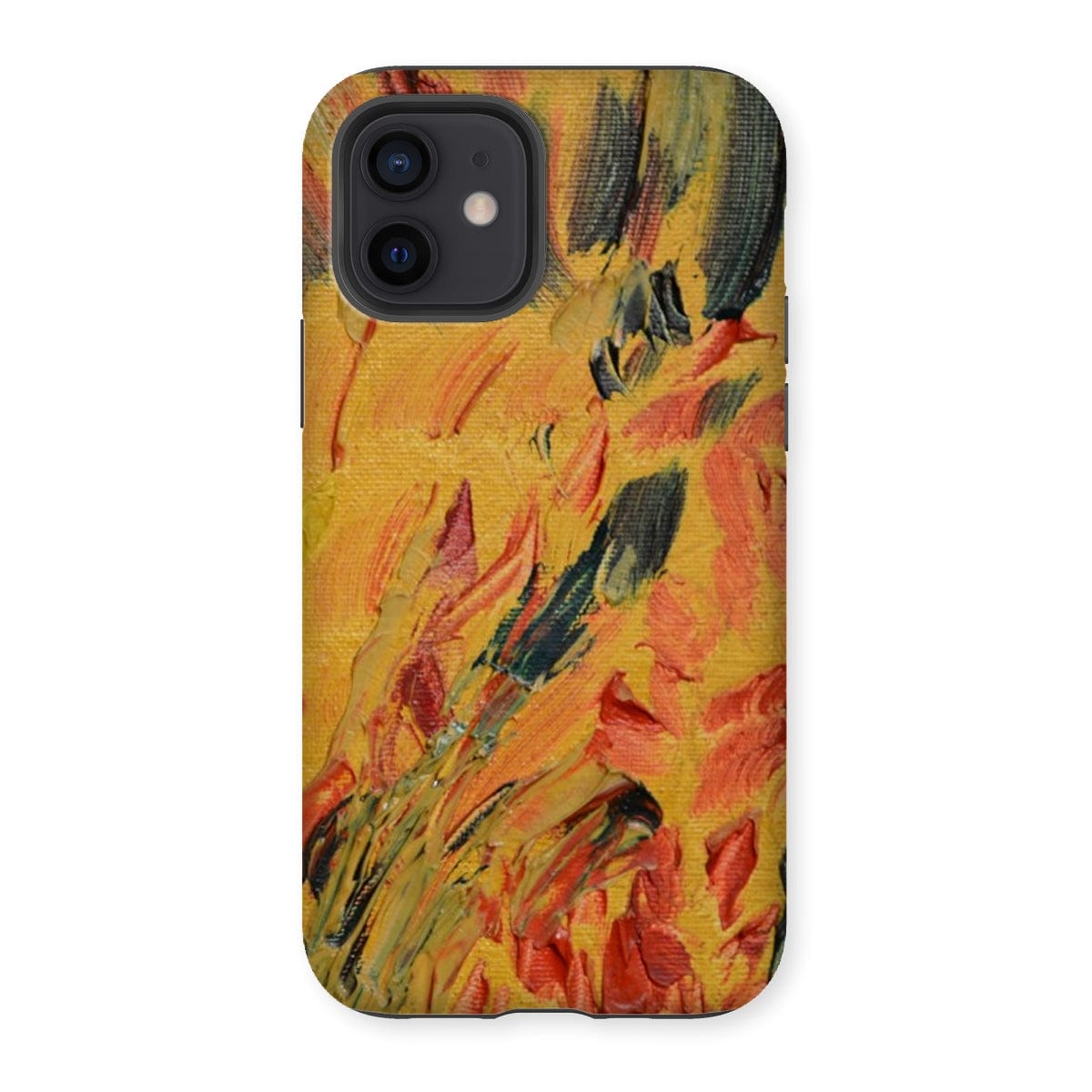 Casezest Mobile Phone Case for iPhone 12 / Gloss Gold Brush Texture Design