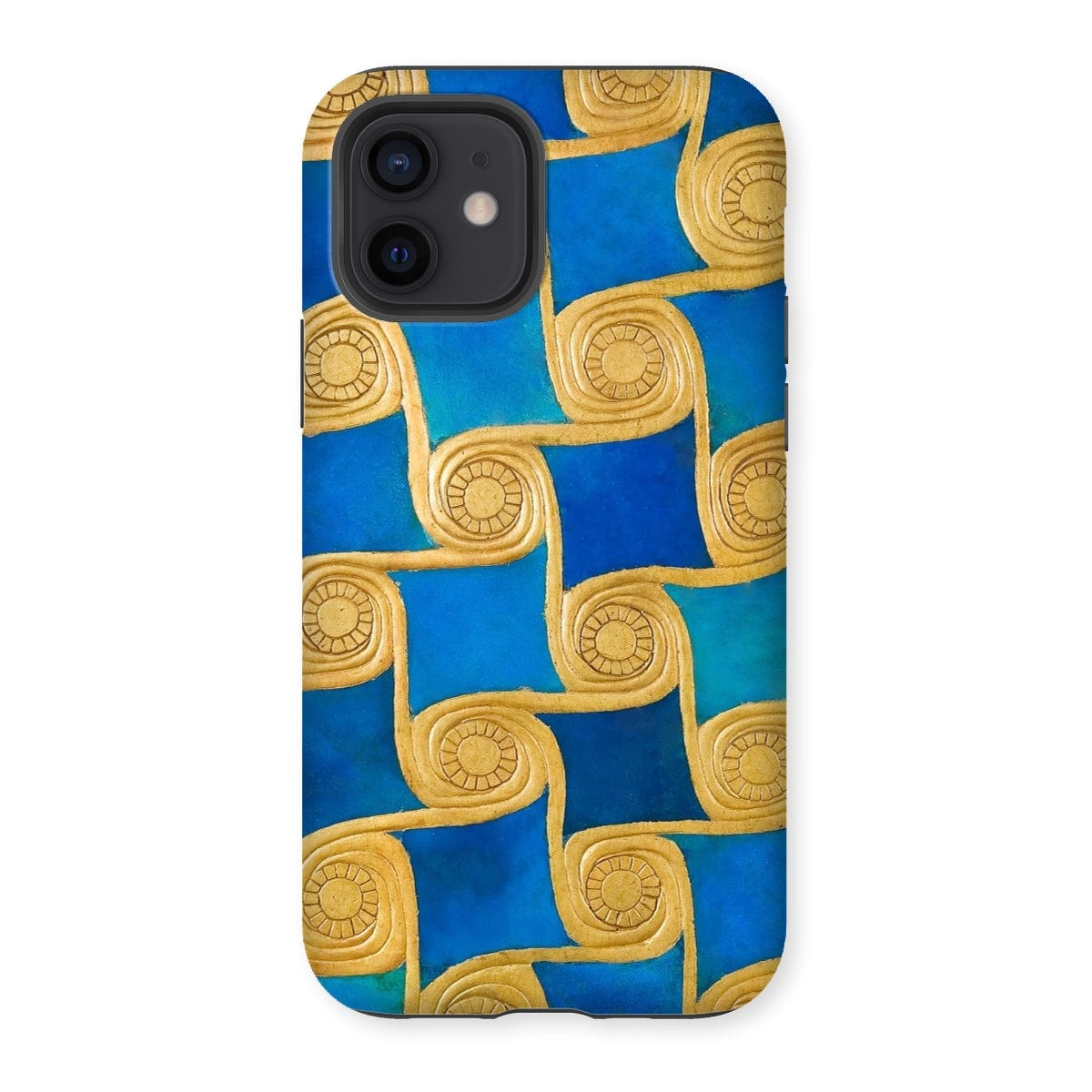 Casezest Mobile Phone Case for iPhone 12 / Gloss Gold Swirls Design