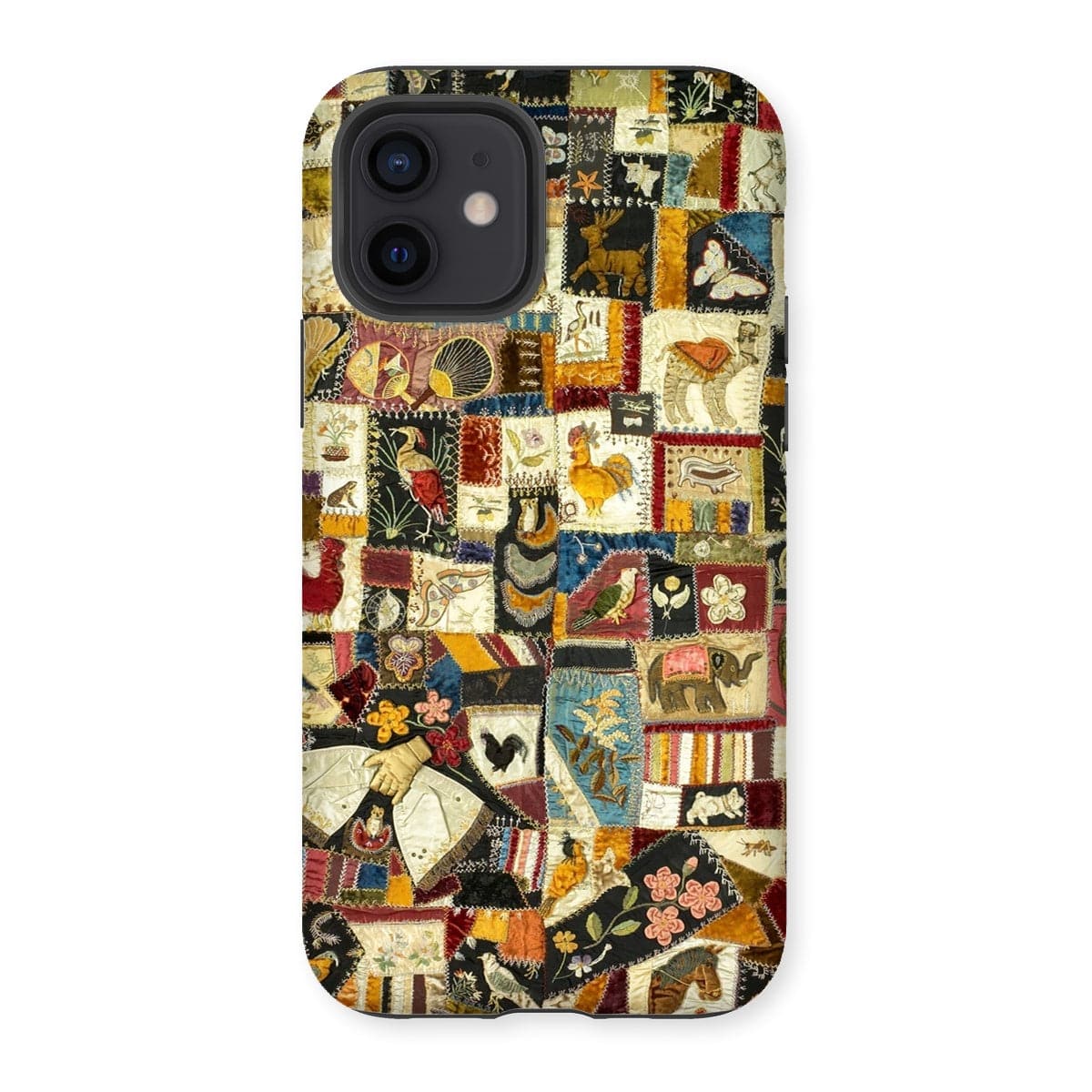 Casezest Mobile Phone Case for iPhone 12 / Gloss Marvin Animal Quilt Design