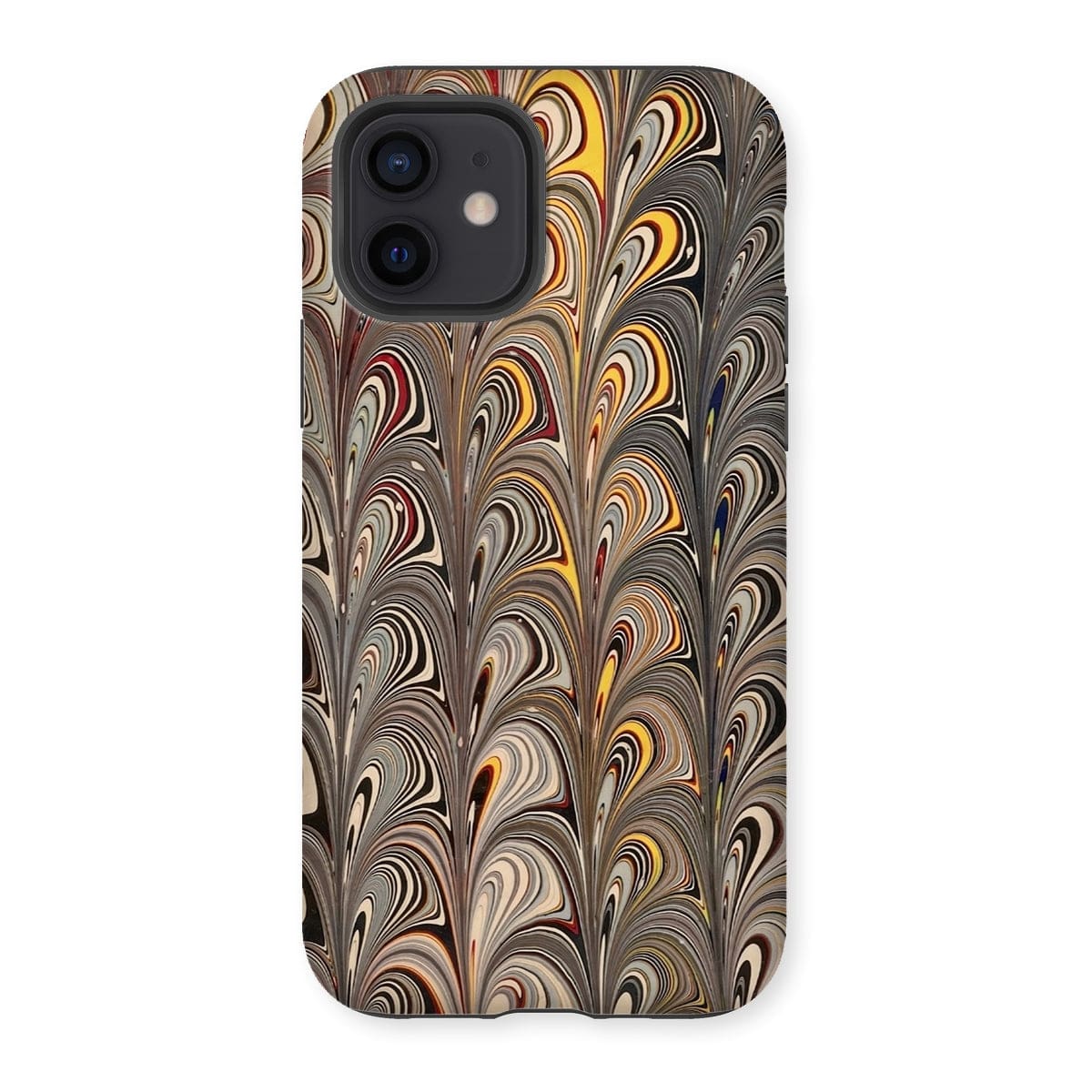 Casezest Mobile Phone Case for iPhone 12 / Gloss Peacock Marble Design