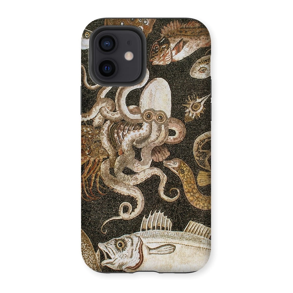 Casezest Mobile Phone Case for iPhone 12 / Gloss Pompeii Sealife Mosaic Design