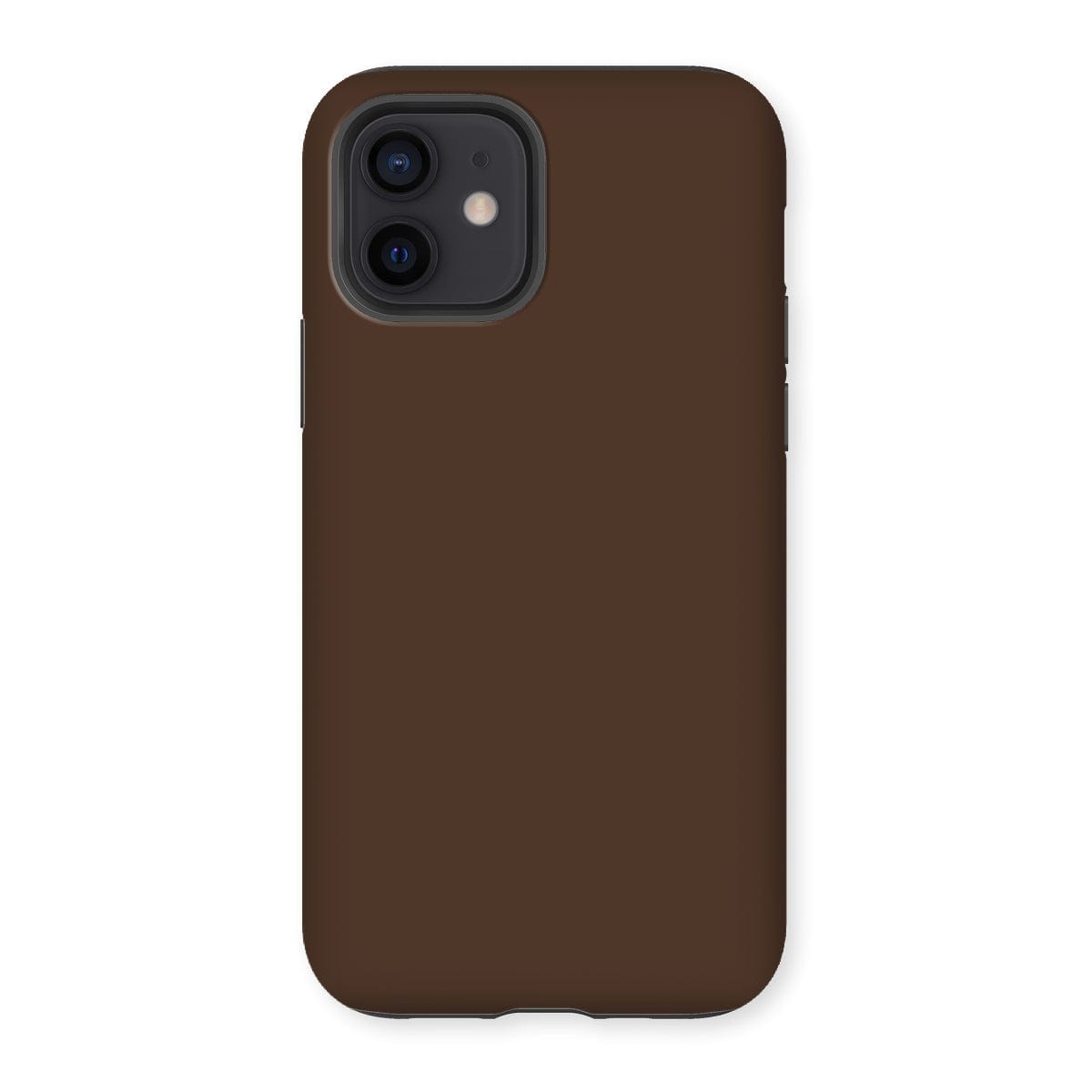 Casezest Mobile Phone Case for iPhone 12 / Gloss Pure Dark Brown Design