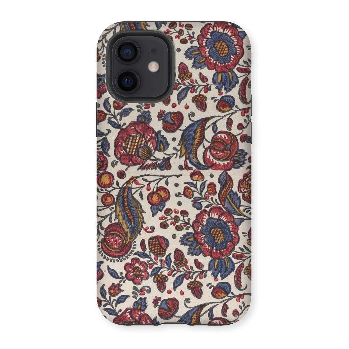 Casezest Mobile Phone Case for iPhone 12 / Gloss Red Blue and Yellow Flowers Design