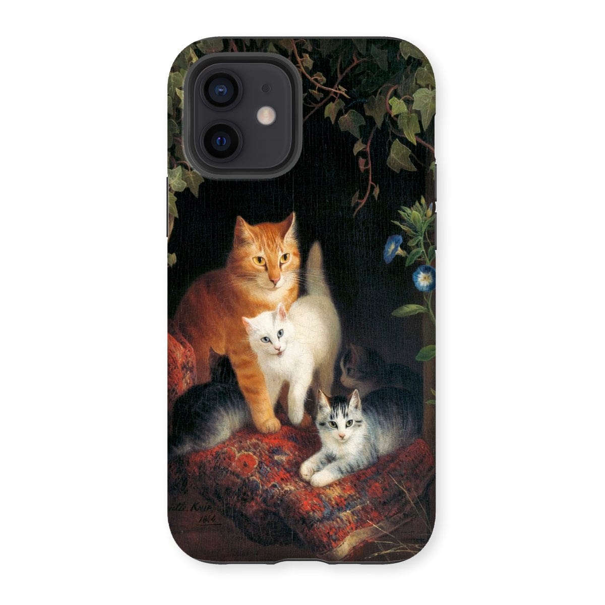 Casezest Mobile Phone Case for iPhone 12 / Gloss Ronner Cat with Kittens Design