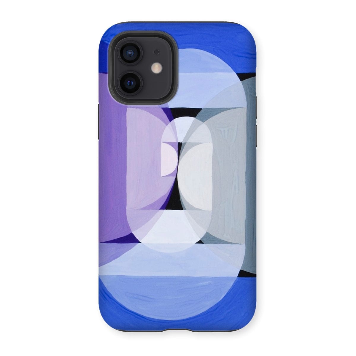 Casezest Mobile Phone Case for iPhone 12 / Gloss Schillinger Blue Gray Violet Wheel Design