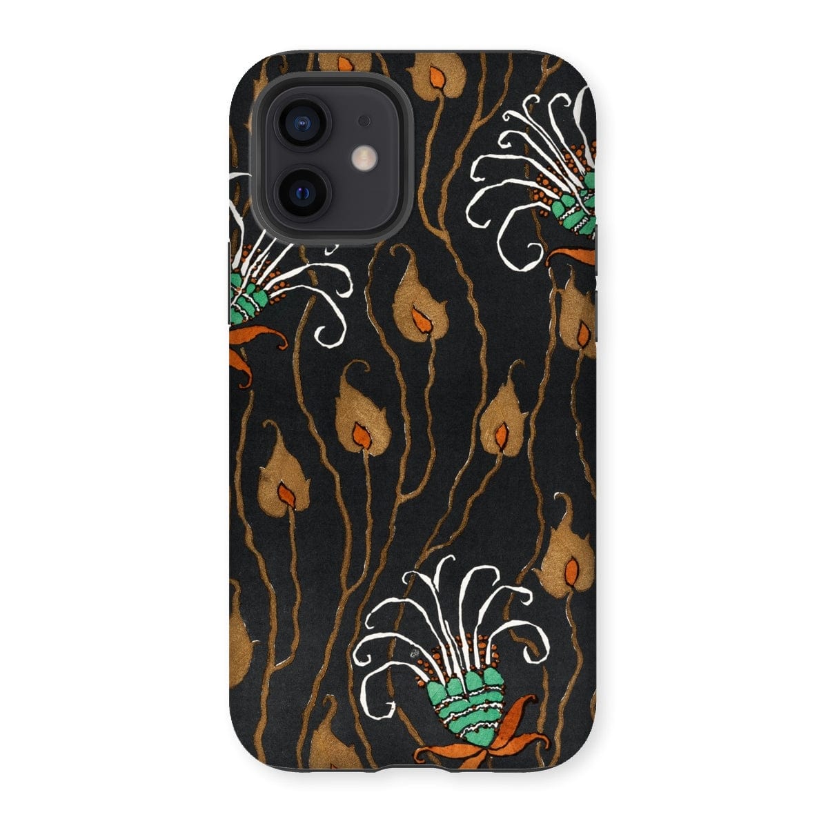 Casezest Mobile Phone Case for iPhone 12 / Gloss Séguy Dark Deco Flower Design