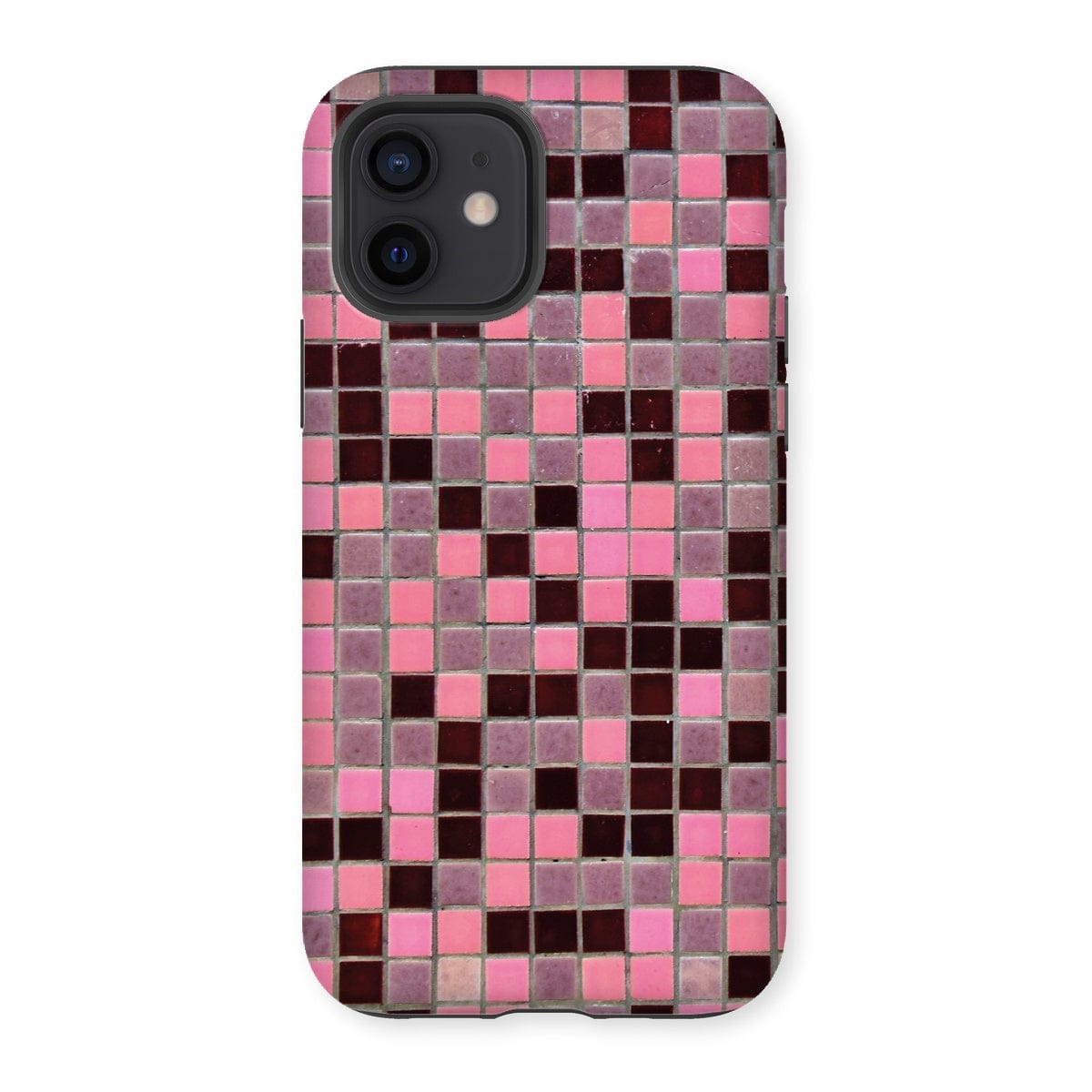 Casezest Mobile Phone Case for iPhone 12 / Gloss Small Old Pink Tile Design