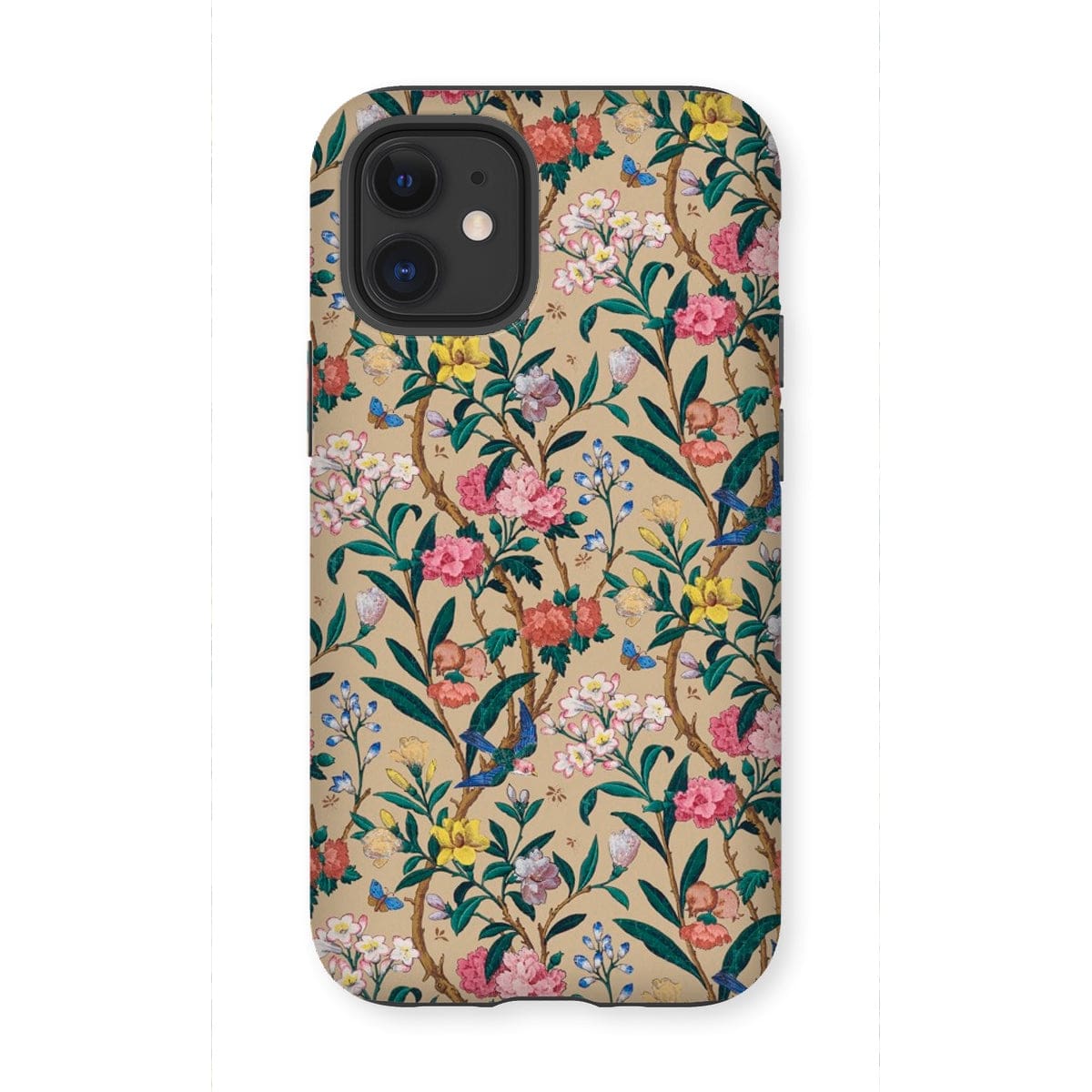 Casezest Mobile Phone Case for iPhone 12 Mini / Gloss Birds and Butterflies Floral Design