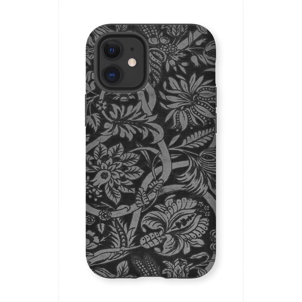 Casezest Mobile Phone Case for iPhone 12 Mini / Gloss Black Floral Design