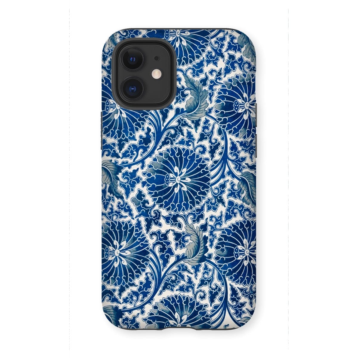 Casezest Mobile Phone Case for iPhone 12 Mini / Gloss Blue Ornamental Floral Design