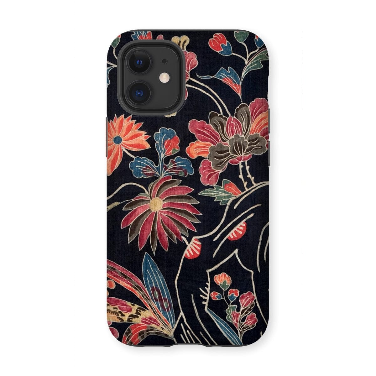 Casezest Mobile Phone Case for iPhone 12 Mini / Gloss Dark Floral Uchikui Design