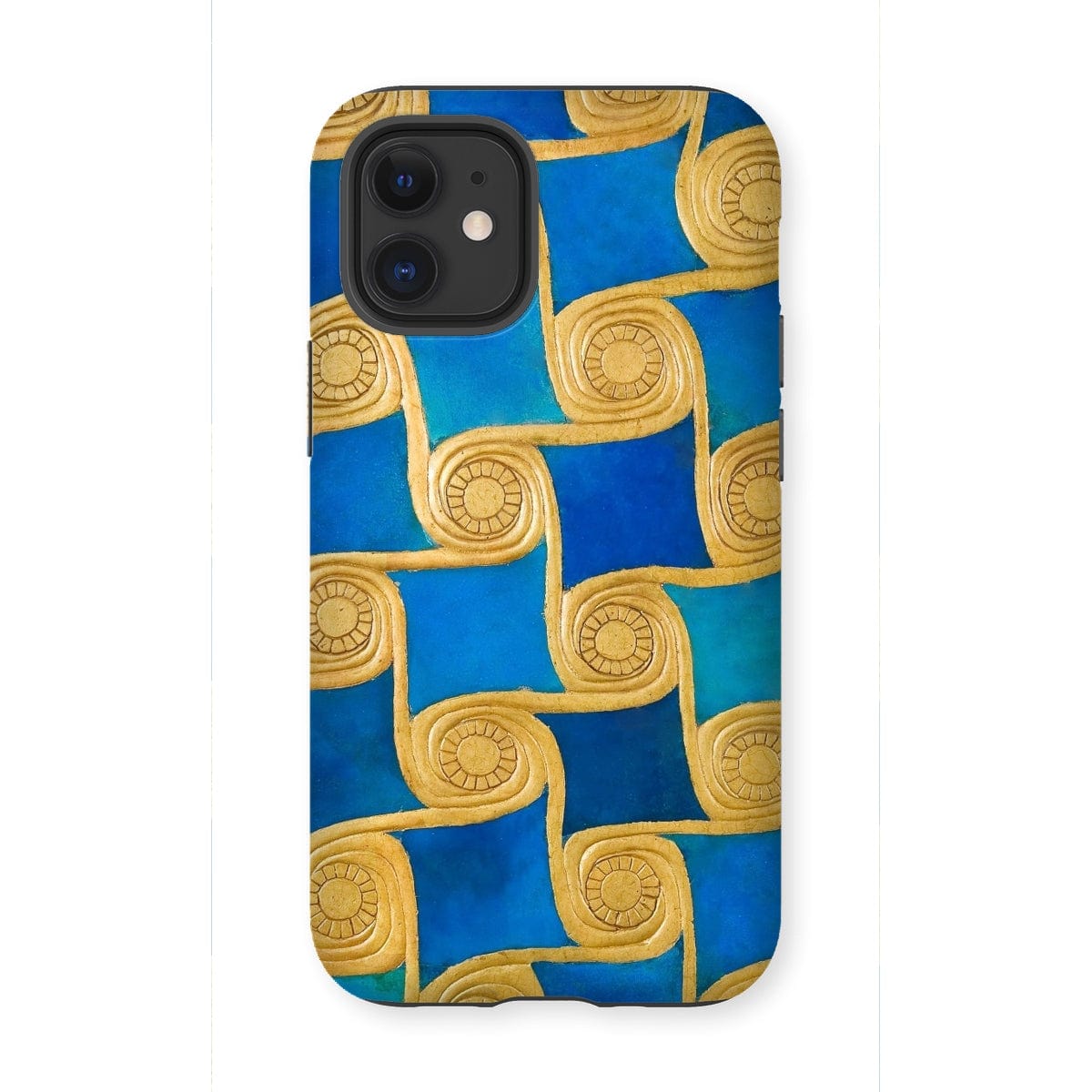 Casezest Mobile Phone Case for iPhone 12 Mini / Gloss Gold Swirls Design