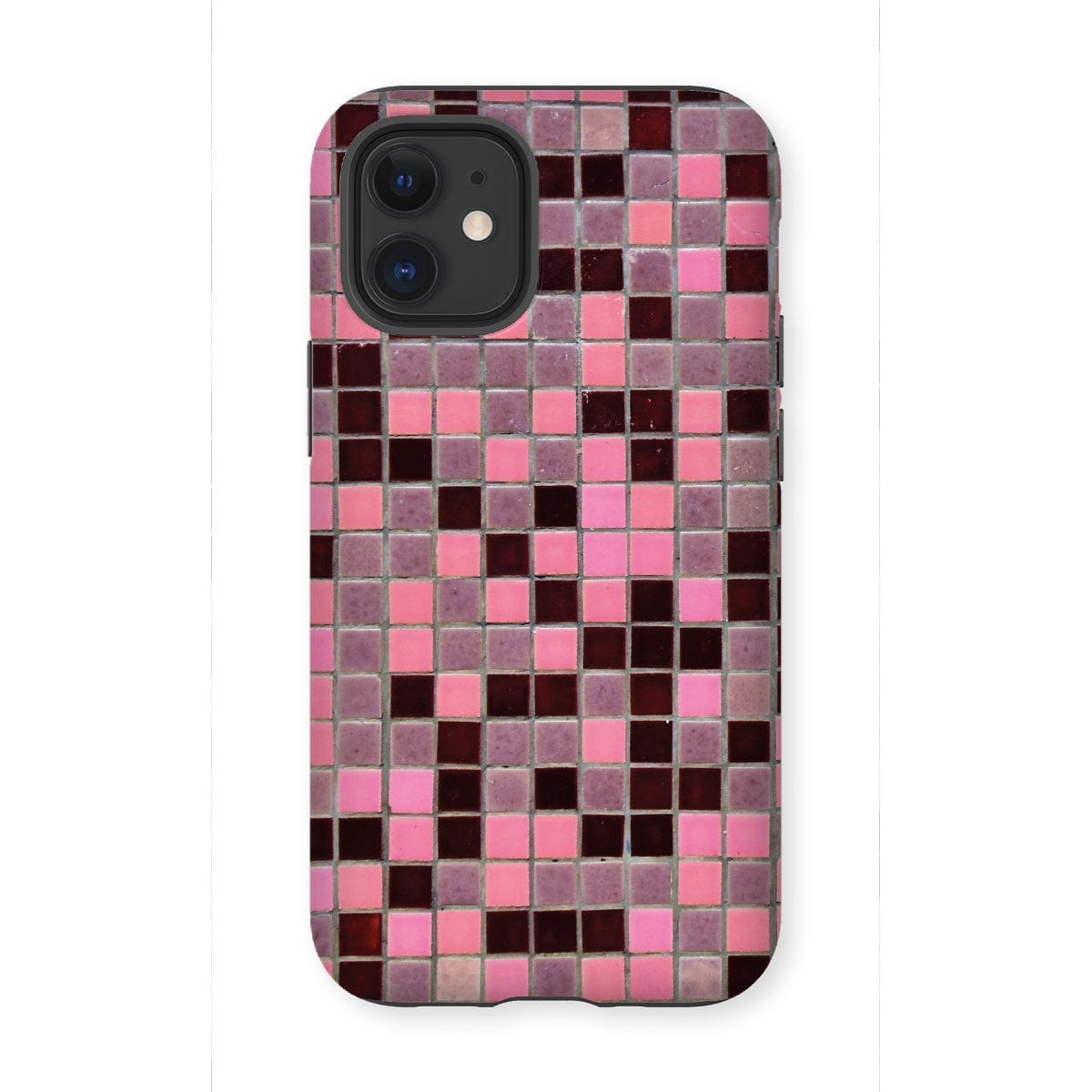 Casezest Mobile Phone Case for iPhone 12 Mini / Gloss Small Old Pink Tile Design