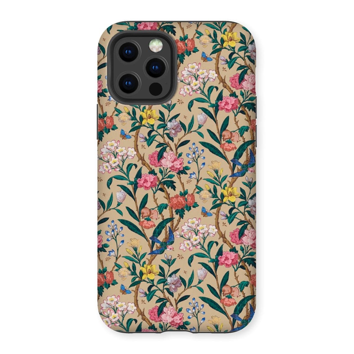 Casezest Mobile Phone Case for iPhone 12 Pro / Gloss Birds and Butterflies Floral Design