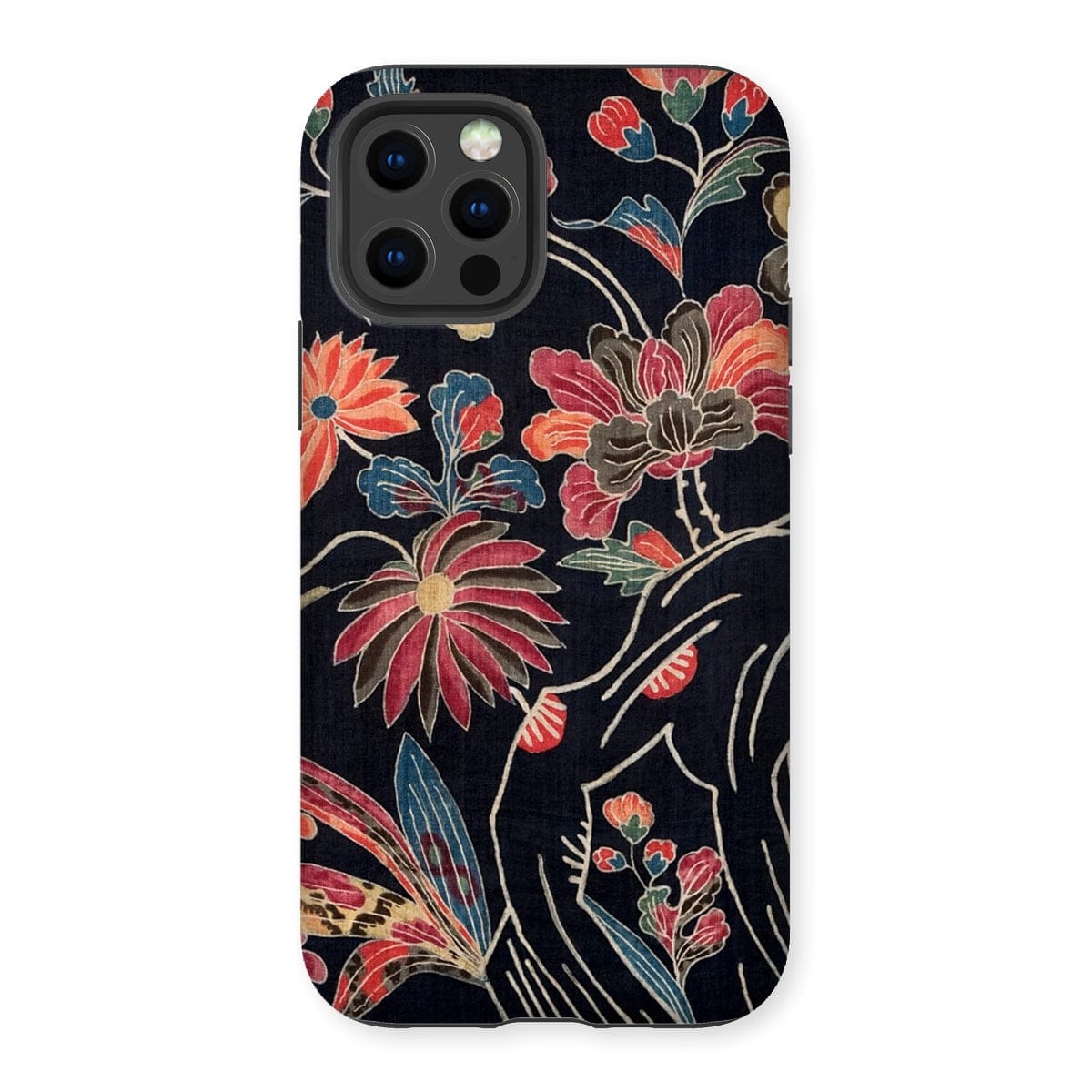 Casezest Mobile Phone Case for iPhone 12 Pro / Gloss Dark Floral Uchikui Design