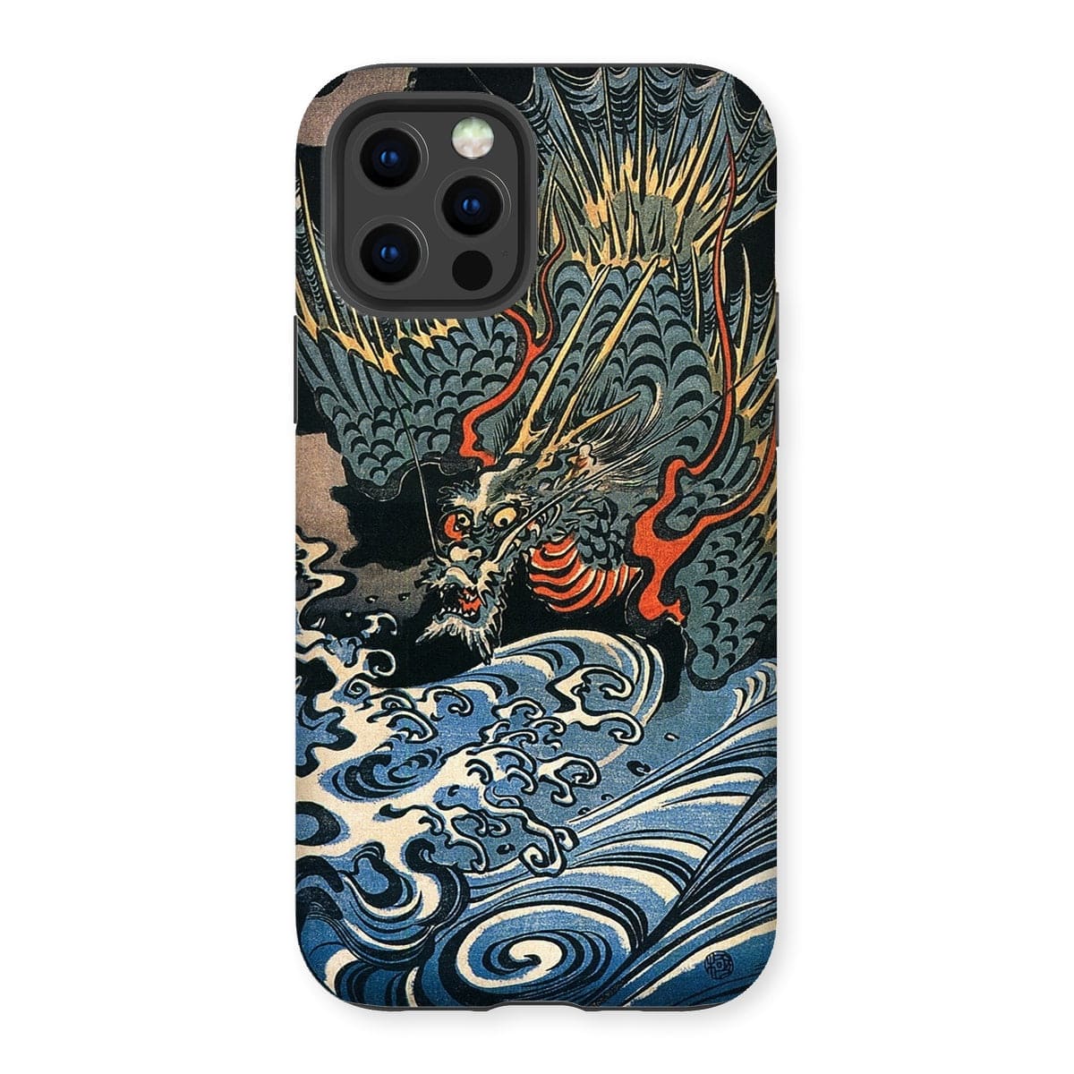 Casezest Mobile Phone Case for iPhone 12 Pro / Gloss Dragon Over Waves Design