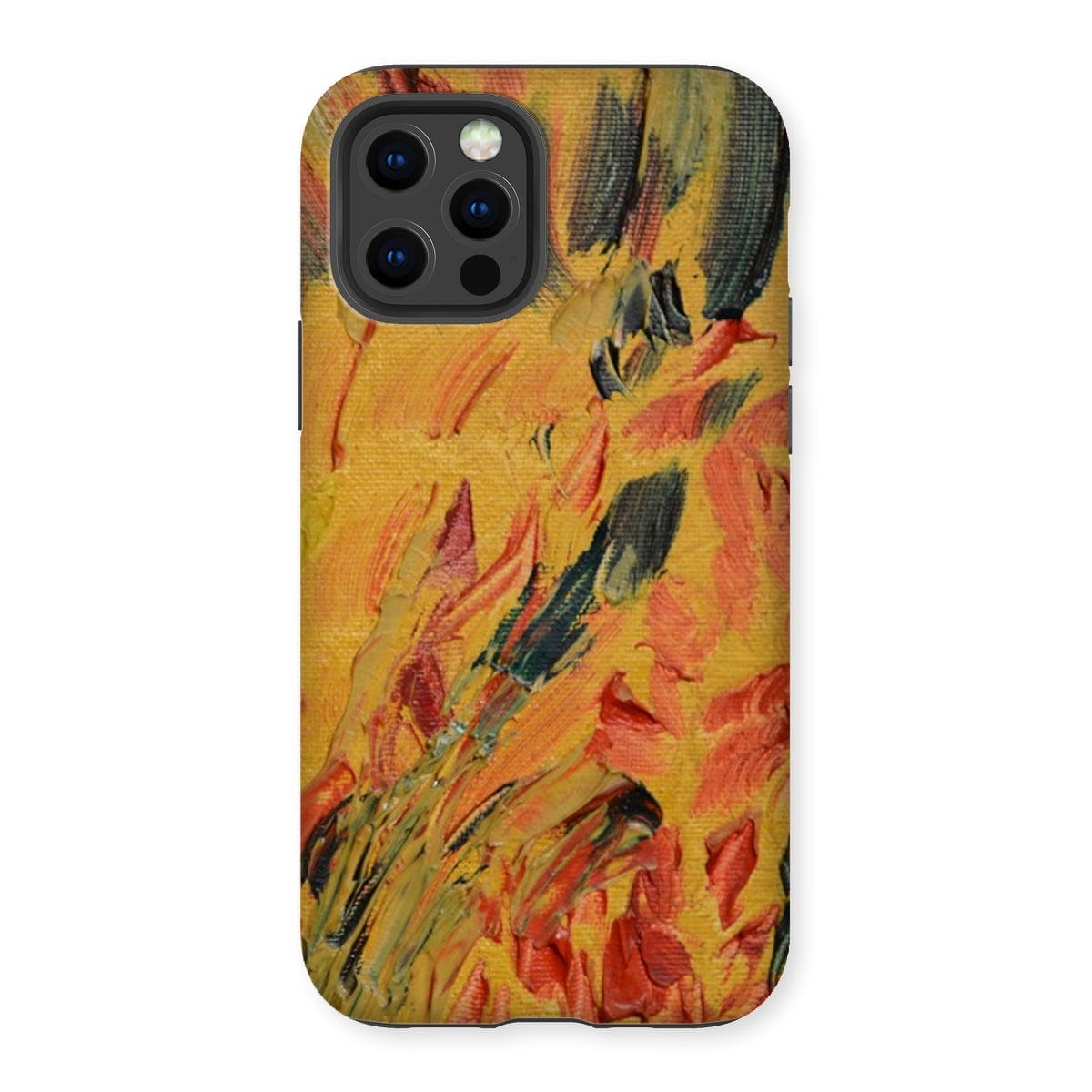 Casezest Mobile Phone Case for iPhone 12 Pro / Gloss Gold Brush Texture Design