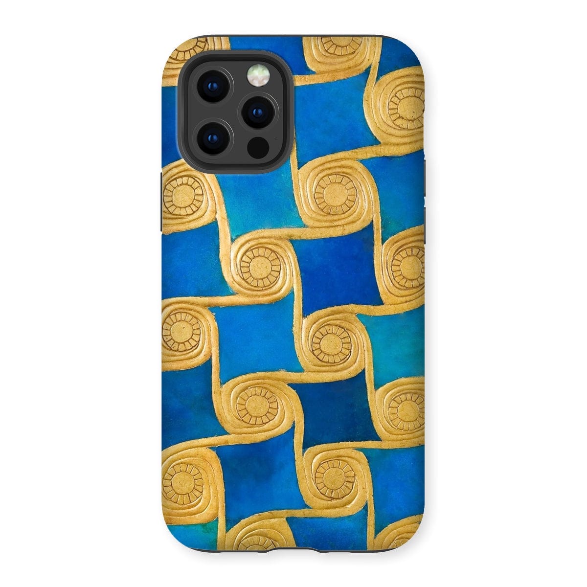 Casezest Mobile Phone Case for iPhone 12 Pro / Gloss Gold Swirls Design