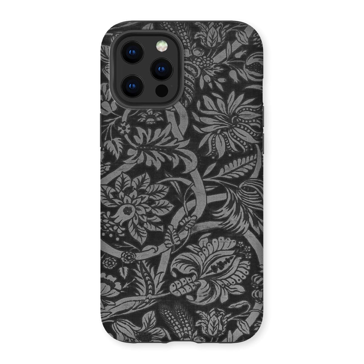 Casezest Mobile Phone Case for iPhone 12 Pro Max / Gloss Black Floral Design