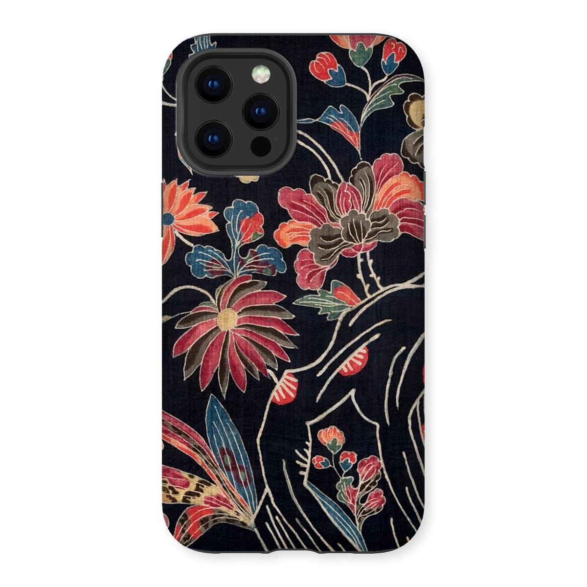 Casezest Mobile Phone Case for iPhone 12 Pro Max / Gloss Dark Floral Uchikui Design