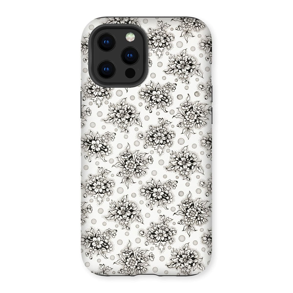 Casezest Mobile Phone Case for iPhone 12 Pro Max / Gloss Monochrome Floral Design