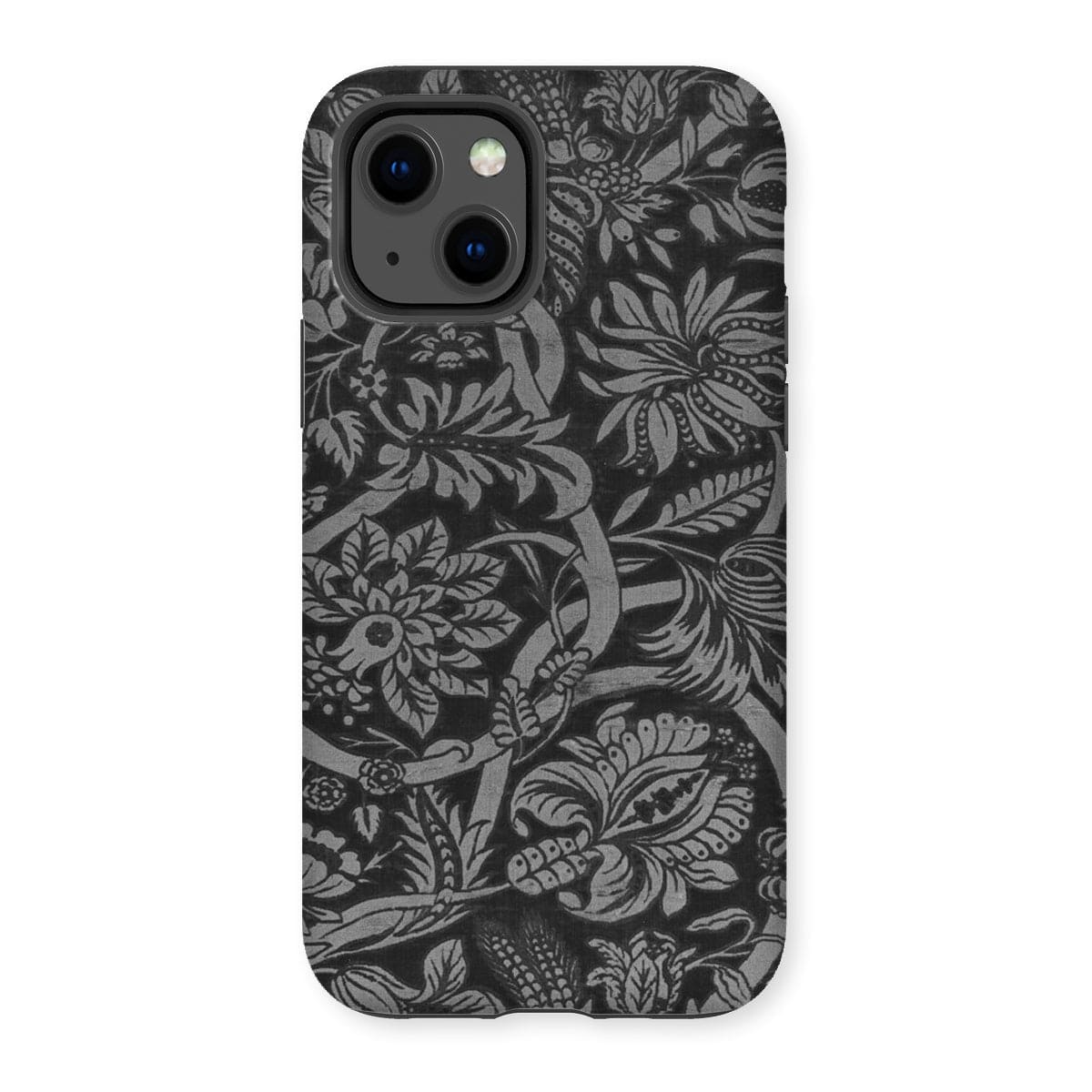 Casezest Mobile Phone Case for iPhone 13 / Gloss Black Floral Design