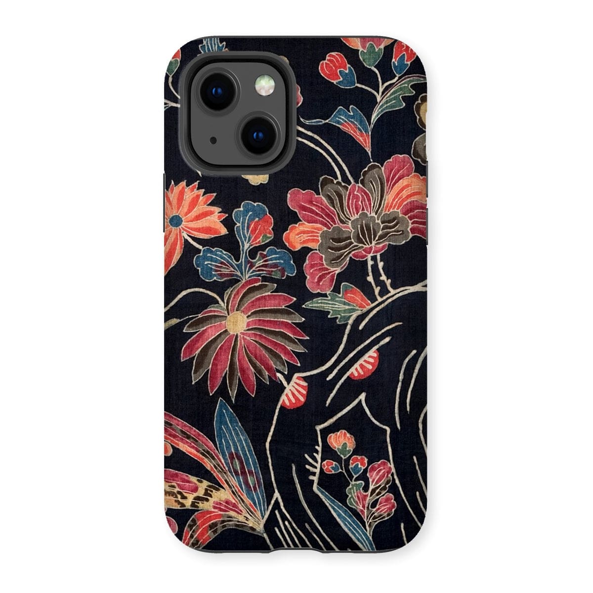 Casezest Mobile Phone Case for iPhone 13 / Gloss Dark Floral Uchikui Design