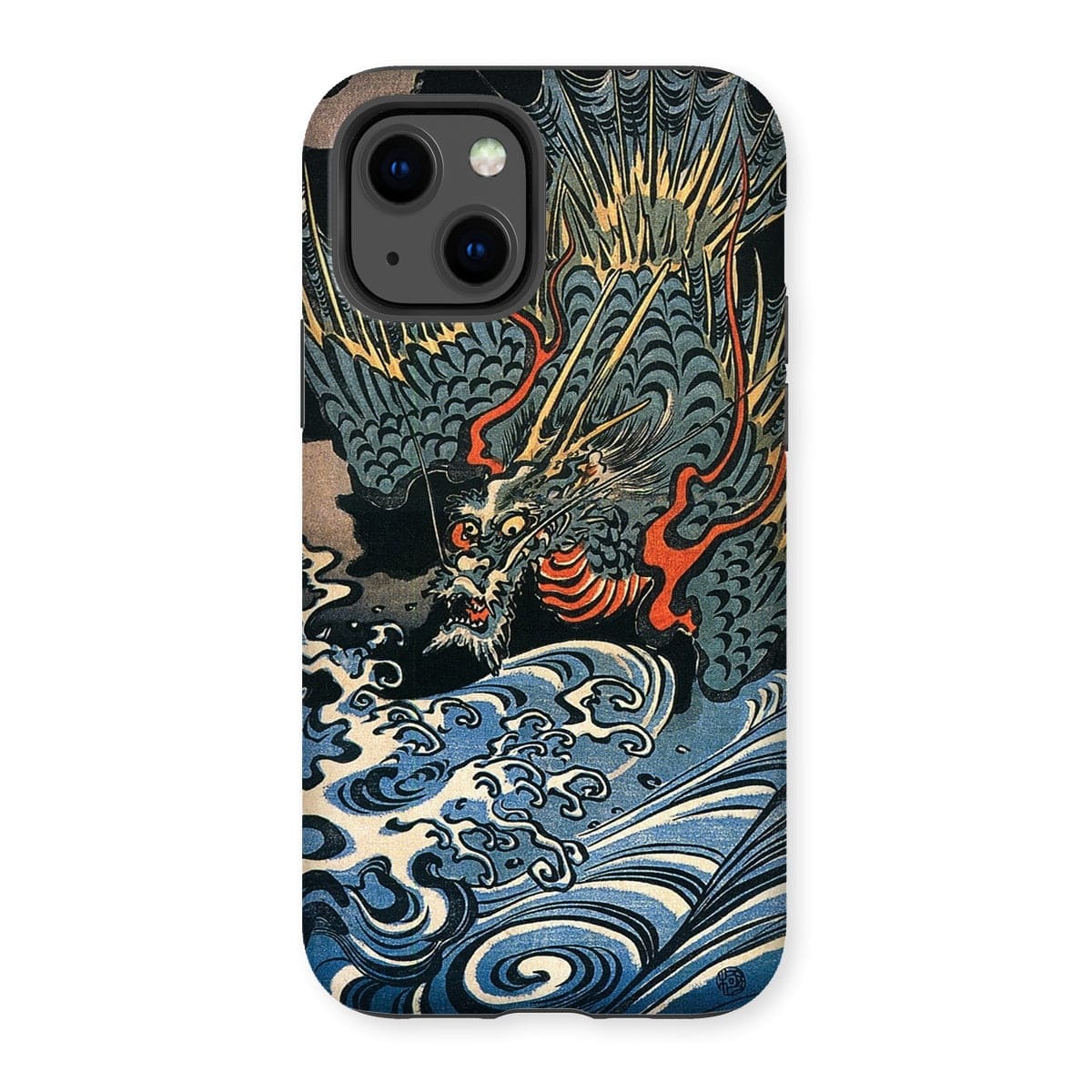 Casezest Mobile Phone Case for iPhone 13 / Gloss Dragon Over Waves Design