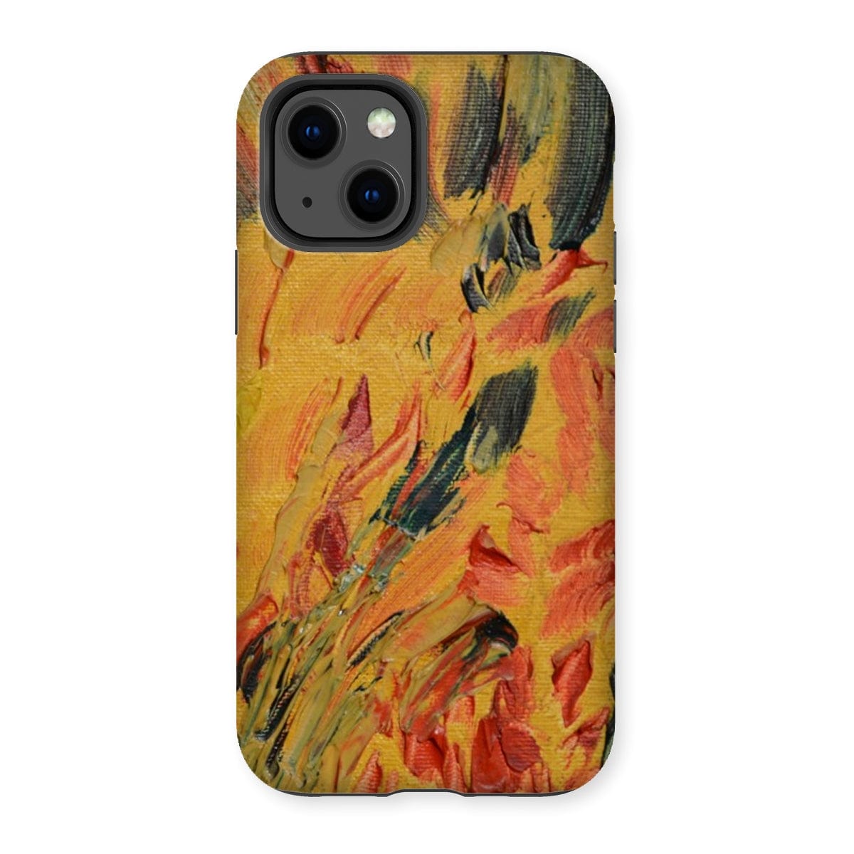 Casezest Mobile Phone Case for iPhone 13 / Gloss Gold Brush Texture Design