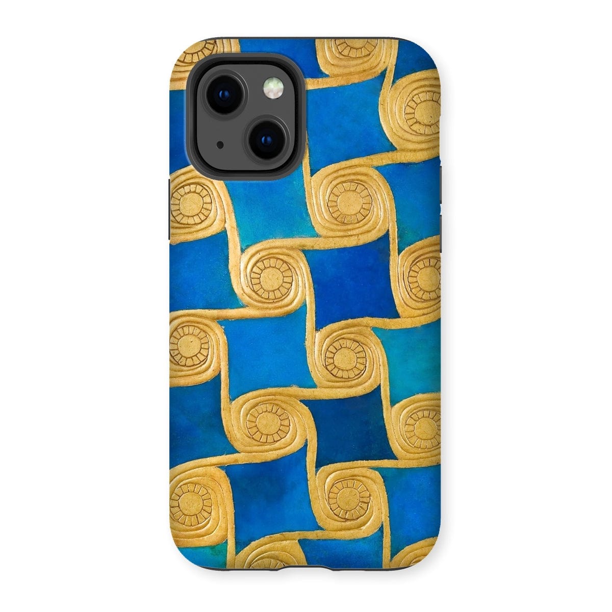 Casezest Mobile Phone Case for iPhone 13 / Gloss Gold Swirls Design