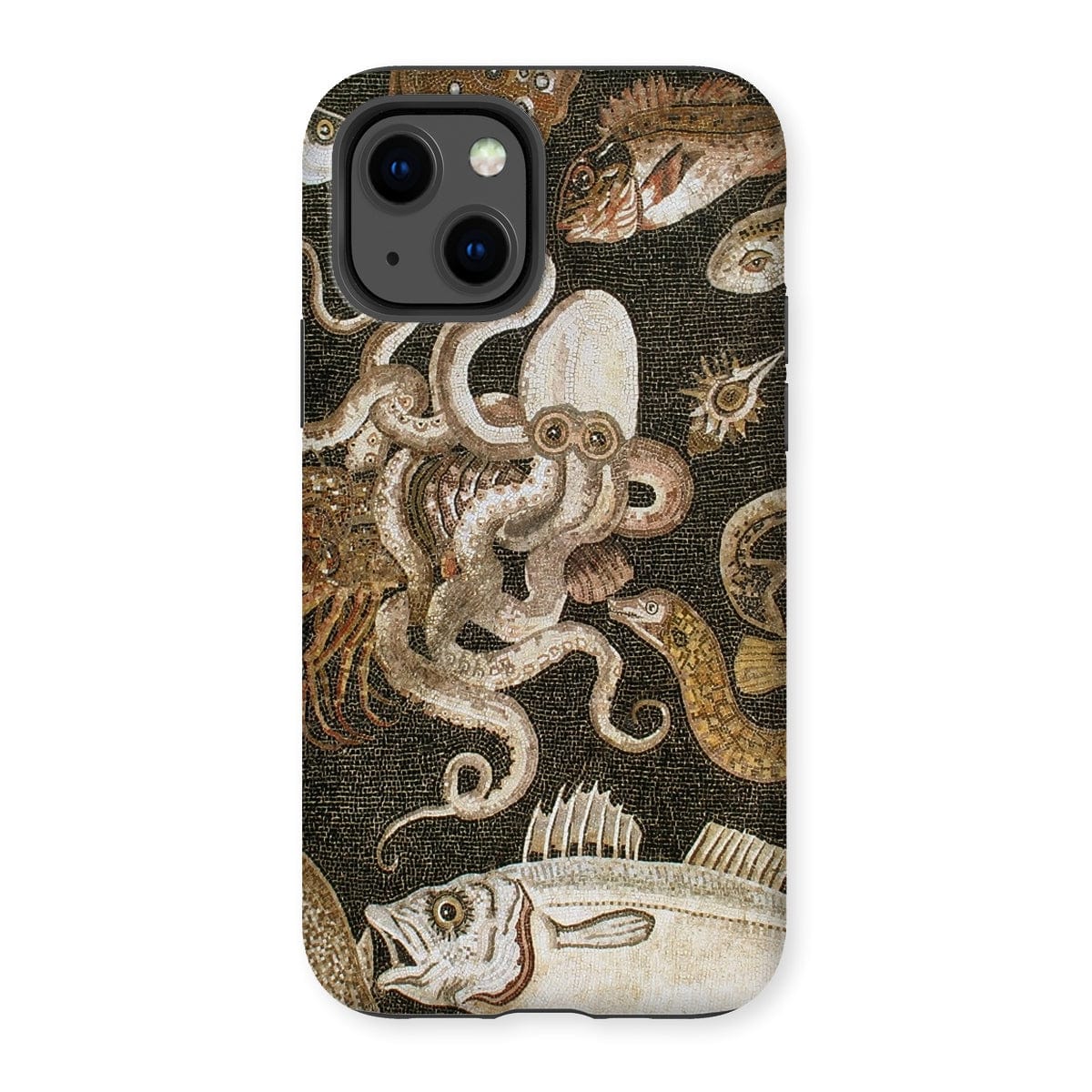 Casezest Mobile Phone Case for iPhone 13 / Gloss Pompeii Sealife Mosaic Design