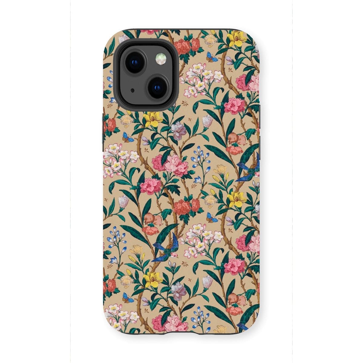 Casezest Mobile Phone Case for iPhone 13 Mini / Gloss Birds and Butterflies Floral Design