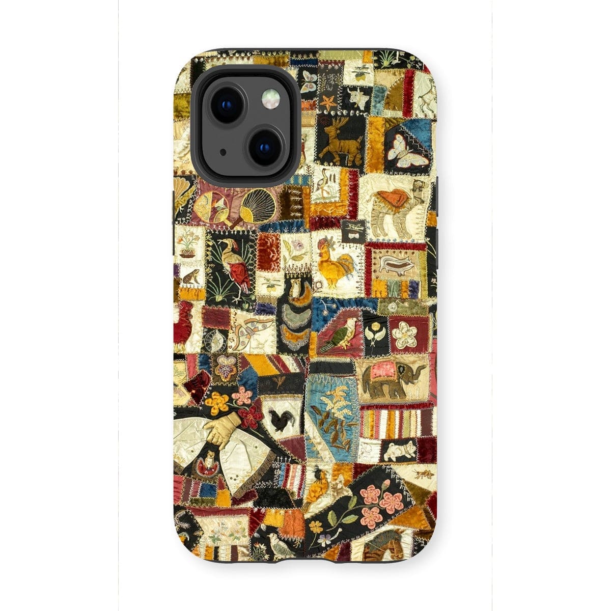 Casezest Mobile Phone Case for iPhone 13 Mini / Gloss Marvin Animal Quilt Design