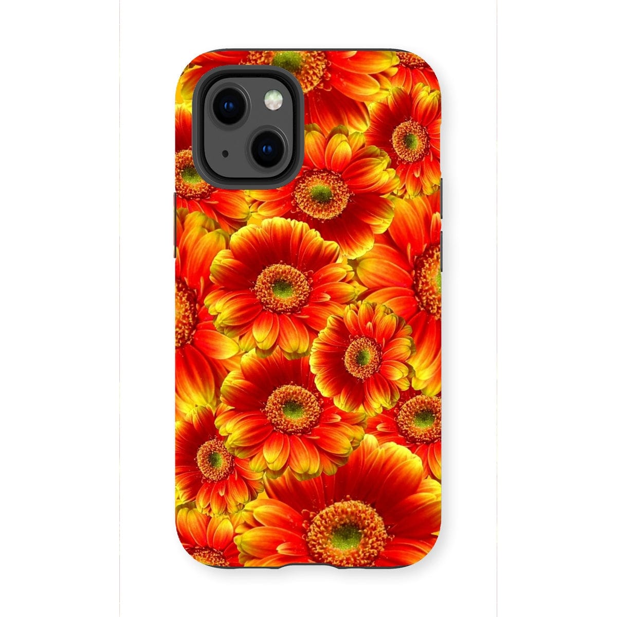 Casezest Mobile Phone Case for iPhone 13 Mini / Gloss Orange Gerbera Design