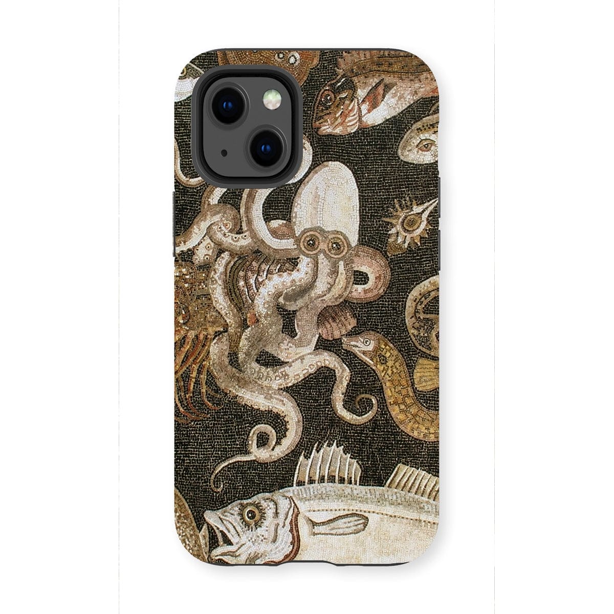 Casezest Mobile Phone Case for iPhone 13 Mini / Gloss Pompeii Sealife Mosaic Design