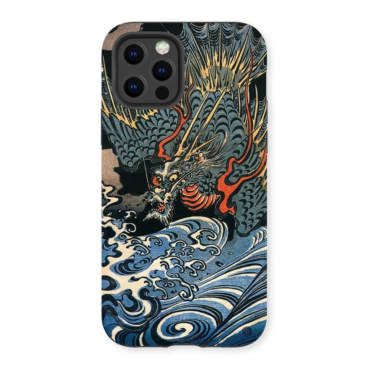 Casezest Mobile Phone Case for iPhone 13 Pro / Gloss Dragon Over Waves Design