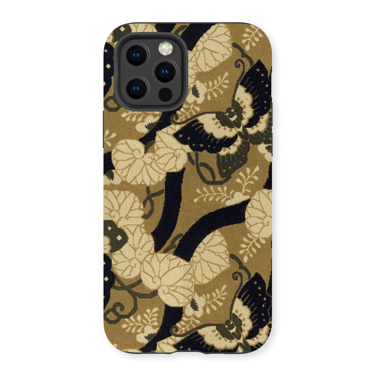 Casezest Mobile Phone Case for iPhone 13 Pro / Gloss Japanese Butterfly Textile Design