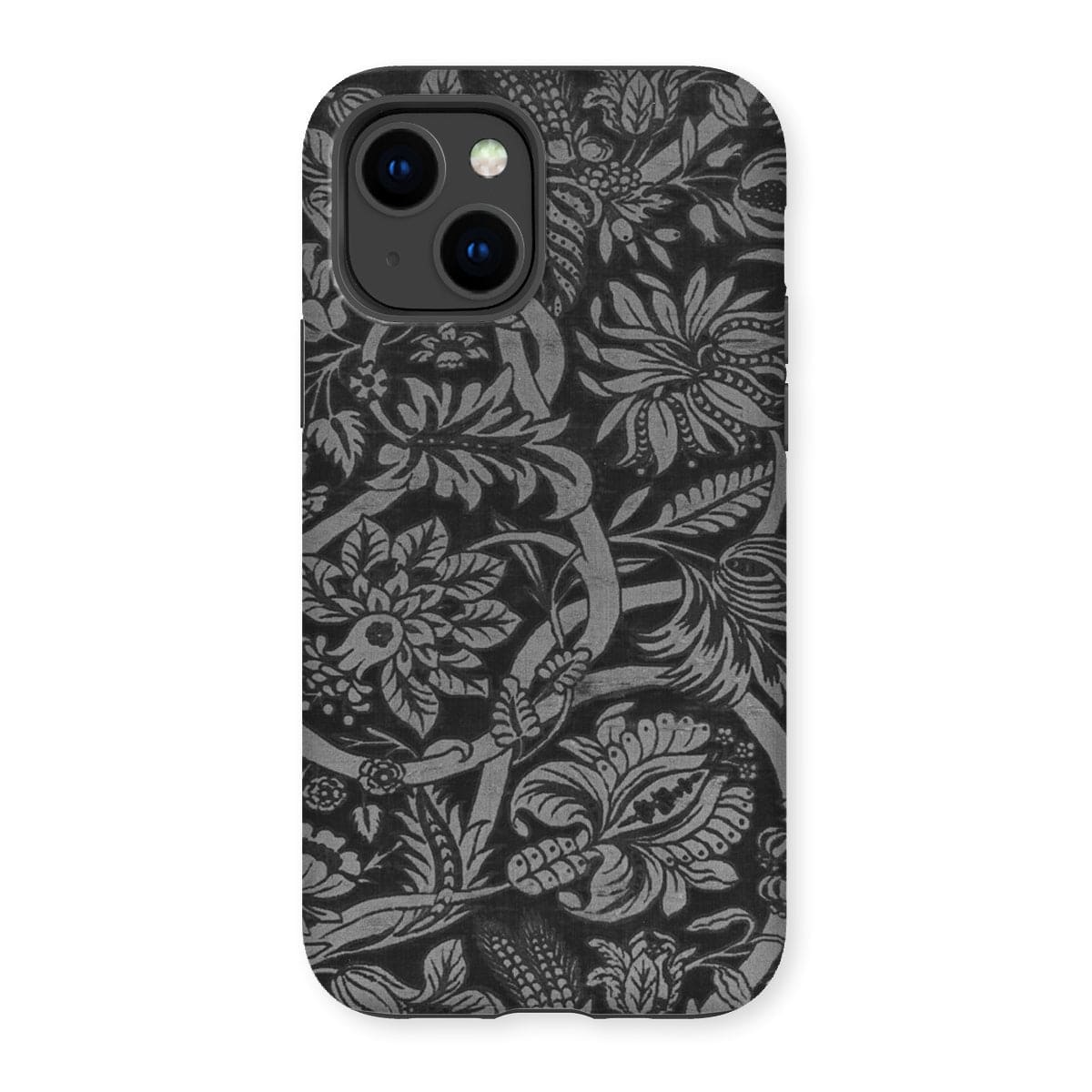 Casezest Mobile Phone Case for iPhone 14 / Gloss Black Floral Design