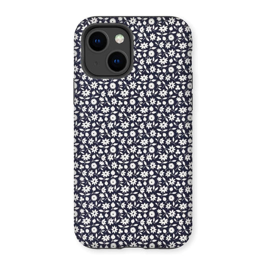 Casezest Mobile Phone Case for iPhone 14 / Gloss Goy White Flowers Design